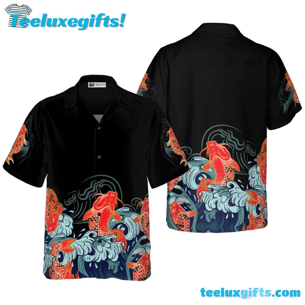 Golden Koi Fish Hawaiian Shirt