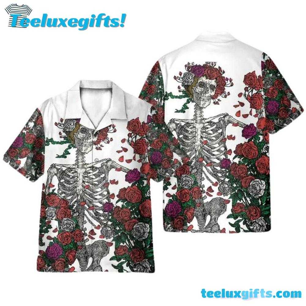 Grateful Dead Skull With Rose Hawaiian Shirt
