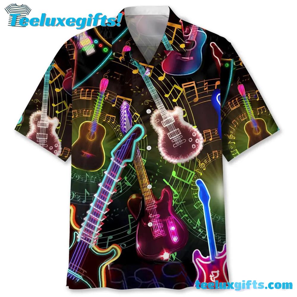 Guitar Light Hawaiian Shirt