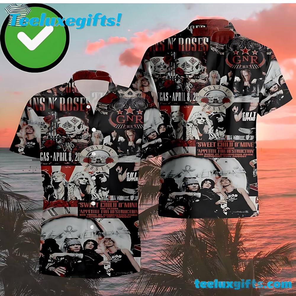 Guns N' Roses Concert Memories Summer Aloha Hawaiian Shirt