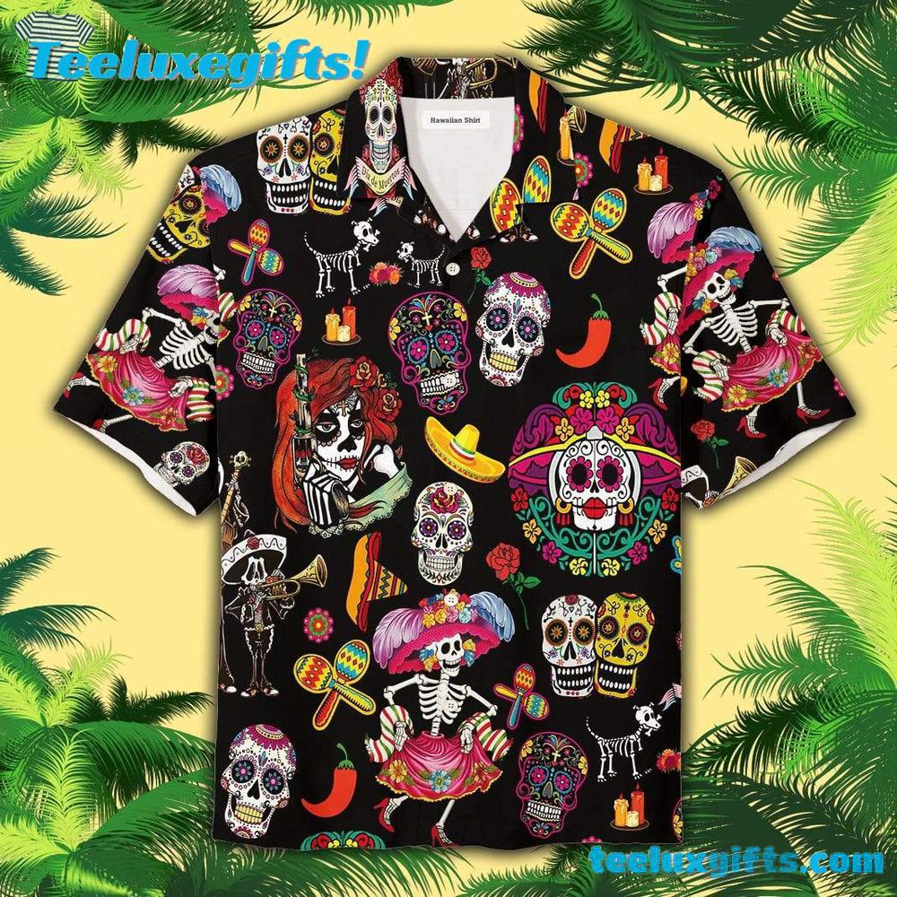 Guns N' Roses Day of the Dead Celebration Summer Aloha Hawaiian Shirt