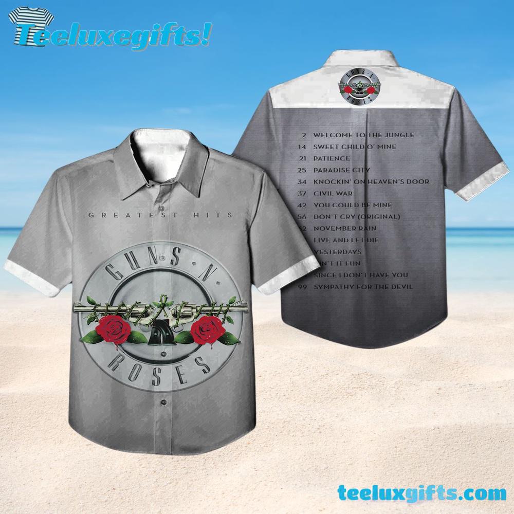 Guns N' Roses Greatest Hits Tribute Summer Aloha Hawaiian Shirt