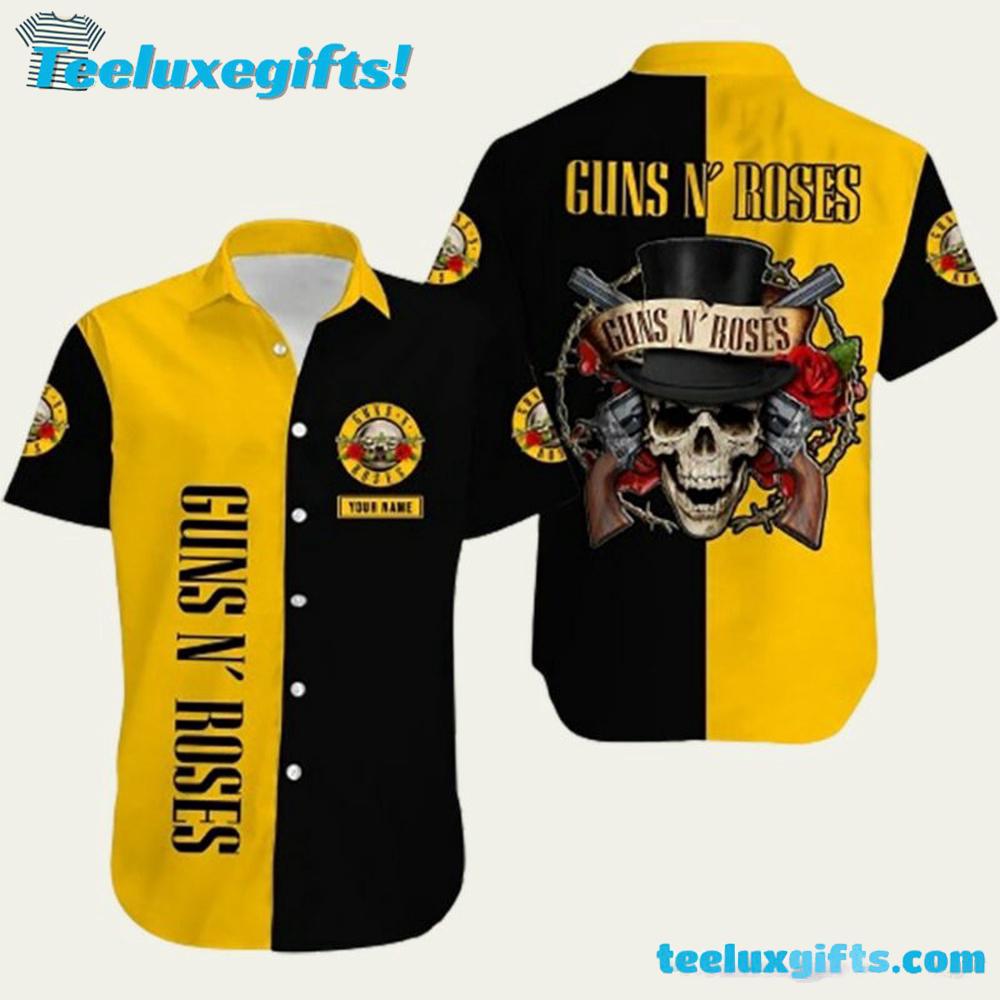 Guns N Roses Logo Rock Band Tropical Summer Aloha Hawaiian Shirt