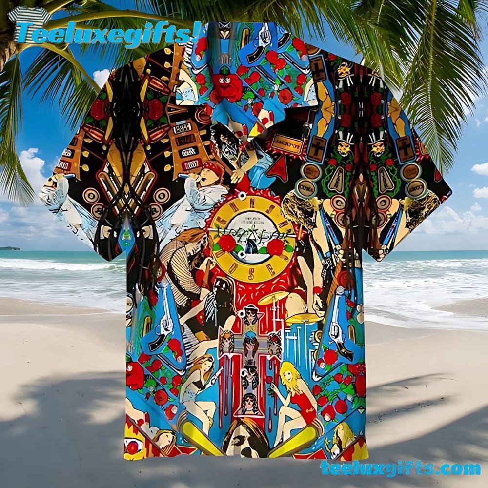 Guns N' Roses Pinball Art Summer Aloha Hawaiian Shirt