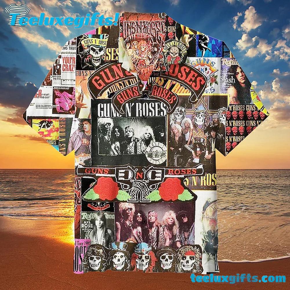 Guns N' Roses Rock Legends Collage Summer Aloha Hawaiian Shirt