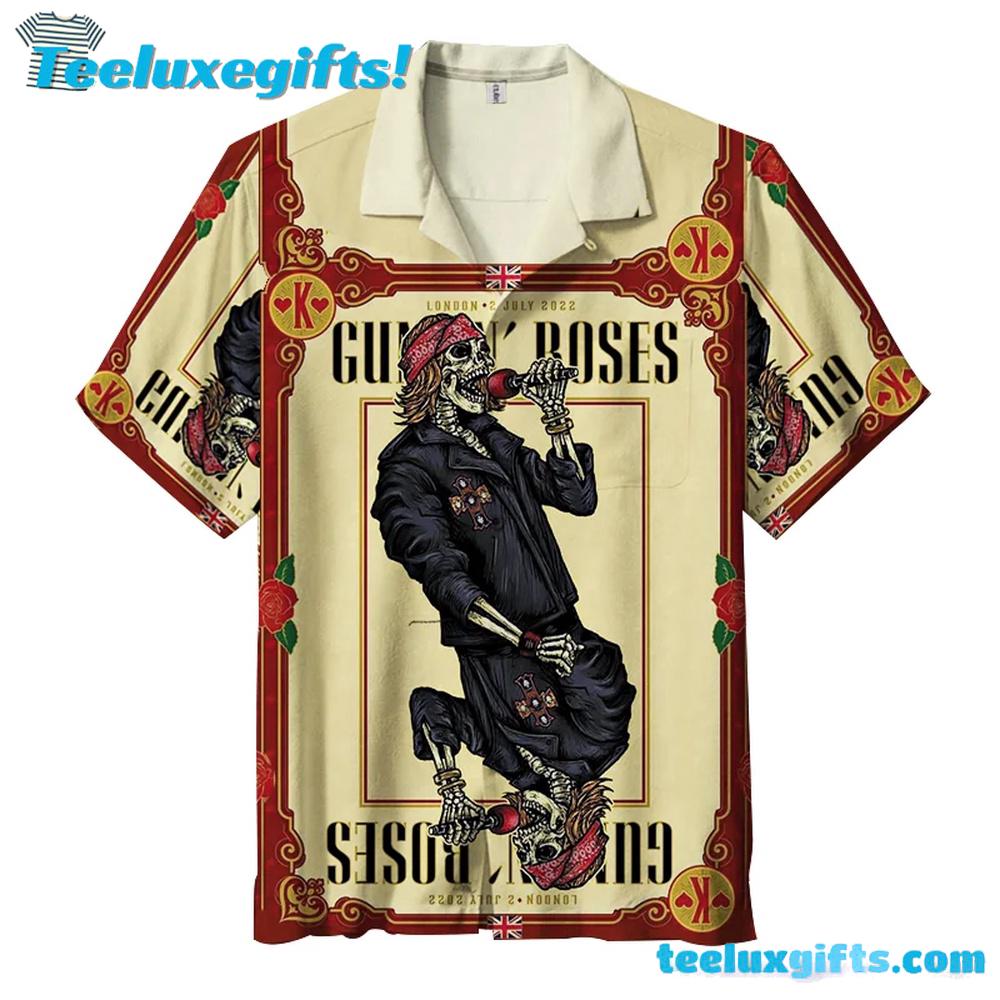 Guns N' Roses Skeleton Rockstar Summer Aloha Hawaiian Shirt