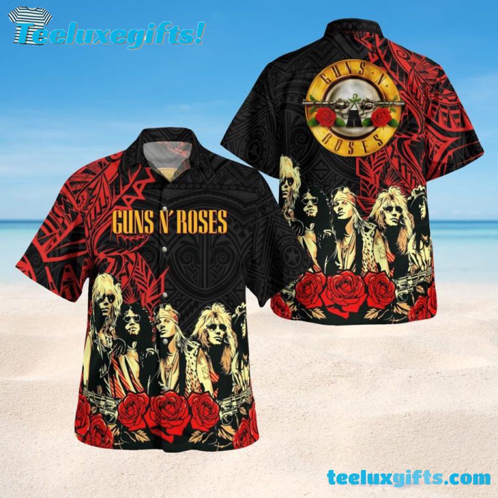 Guns N’ Roses Tribal Rose Hawaiian Shirt