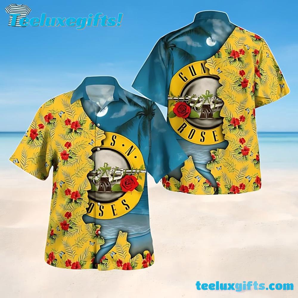 Guns N' Roses Tropical Paradise Summer Aloha Hawaiian Shirt