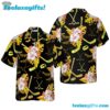 Hockey Tropical Black & Yellow Hawaiian Shirt