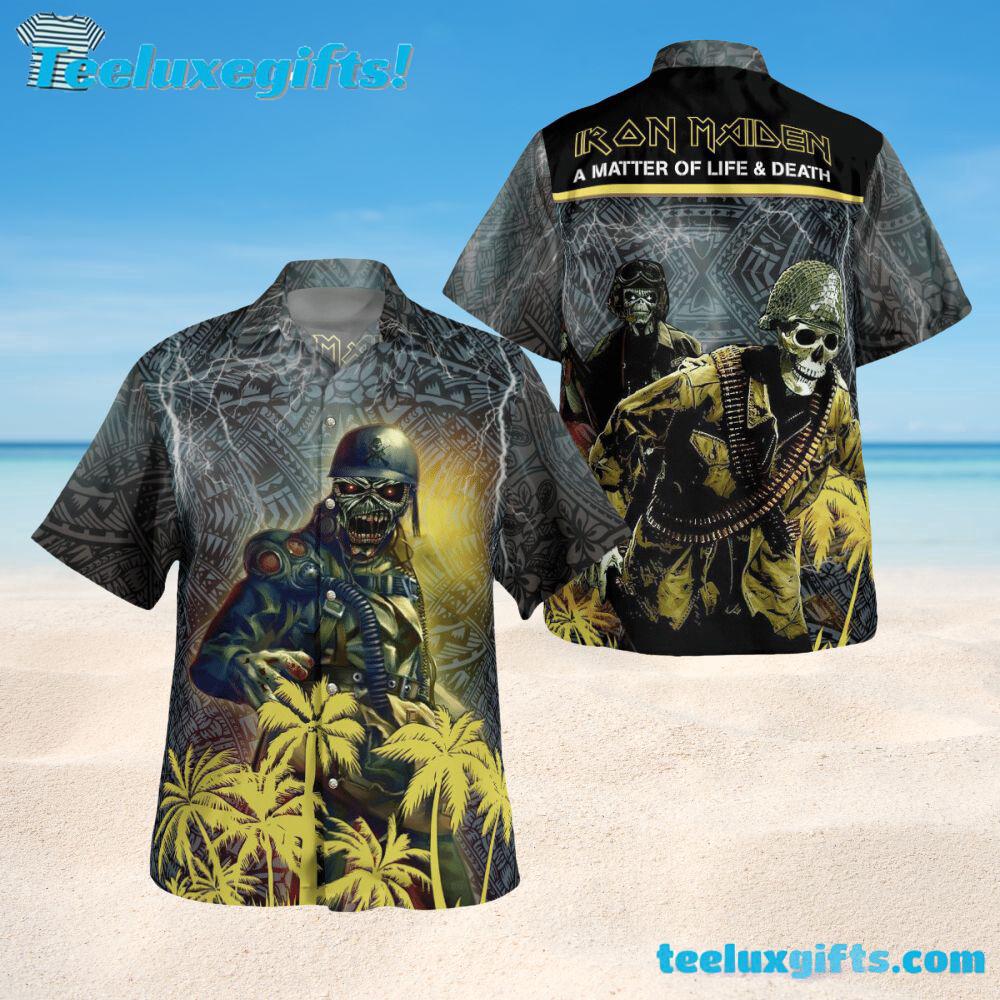 Iron Maiden A Matter Of Life & Death Tribal Summer Aloha Hawaiian Shirt