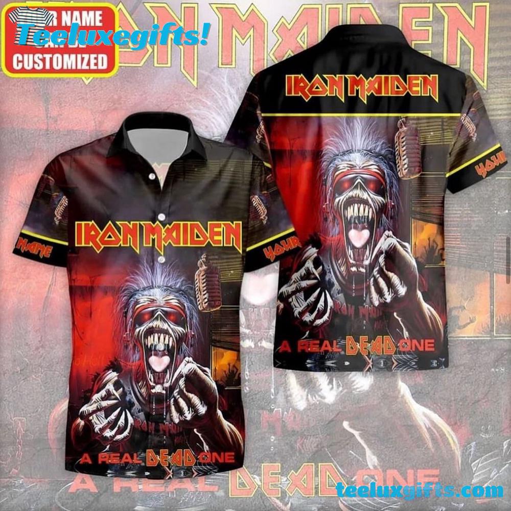 Iron Maiden A Real Dead One Retro Concert Summer Aloha Hawaiian Shirt