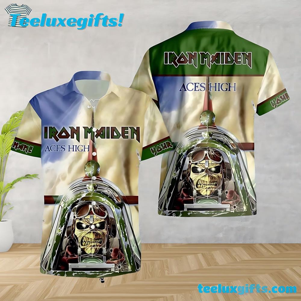 Iron Maiden Aces High Custom Name Summer Aloha Hawaiian Shirt