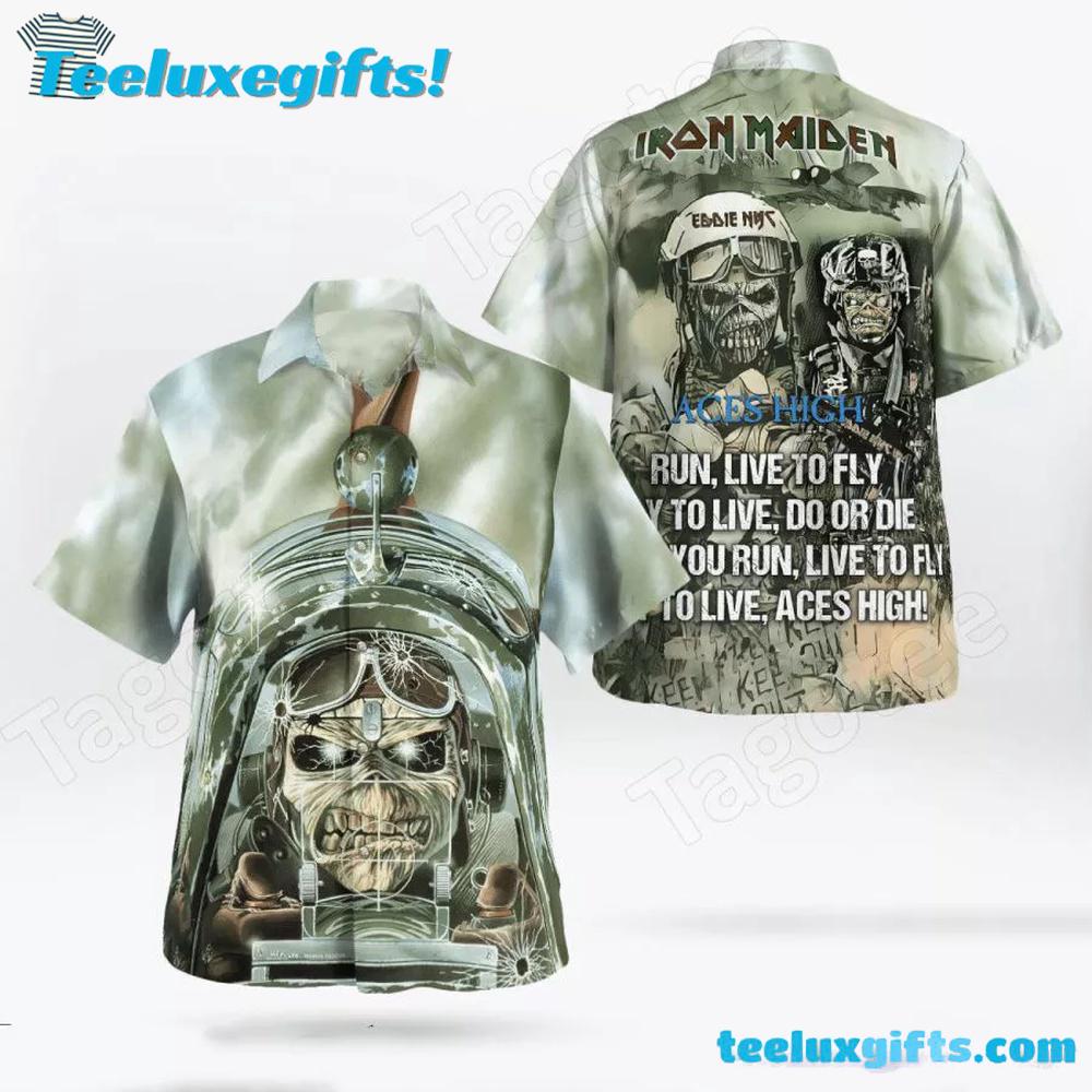 Iron Maiden Aces High Summer Aloha Hawaiian Shirt