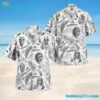 Iron Maiden Black and white tropical Summer Aloha Hawaiian Shirt