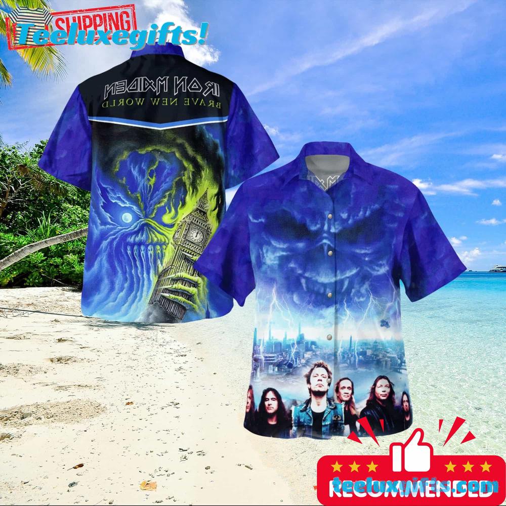 Iron Maiden Brave New World 2000 Summer Aloha Hawaiian Shirt