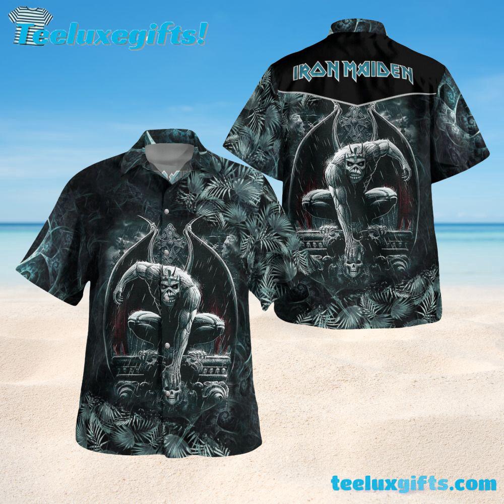 Iron Maiden Dark Horror Tropical Summer Aloha Hawaiian Shirt