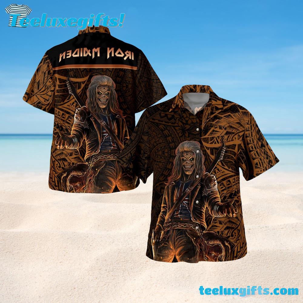 Iron Maiden Dark Tribal Summer Aloha Hawaiian Shirt