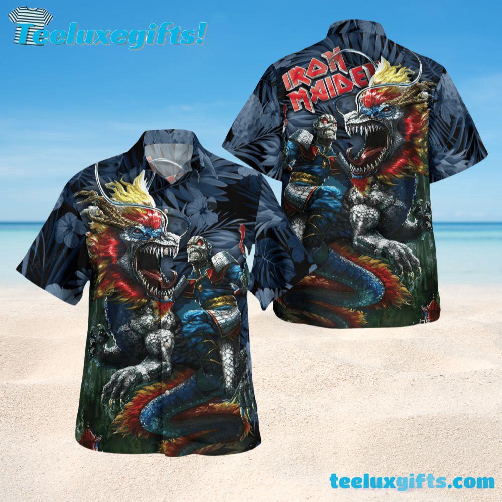 Iron Maiden Dragon Samurai Summer Aloha Hawaiian Shirt