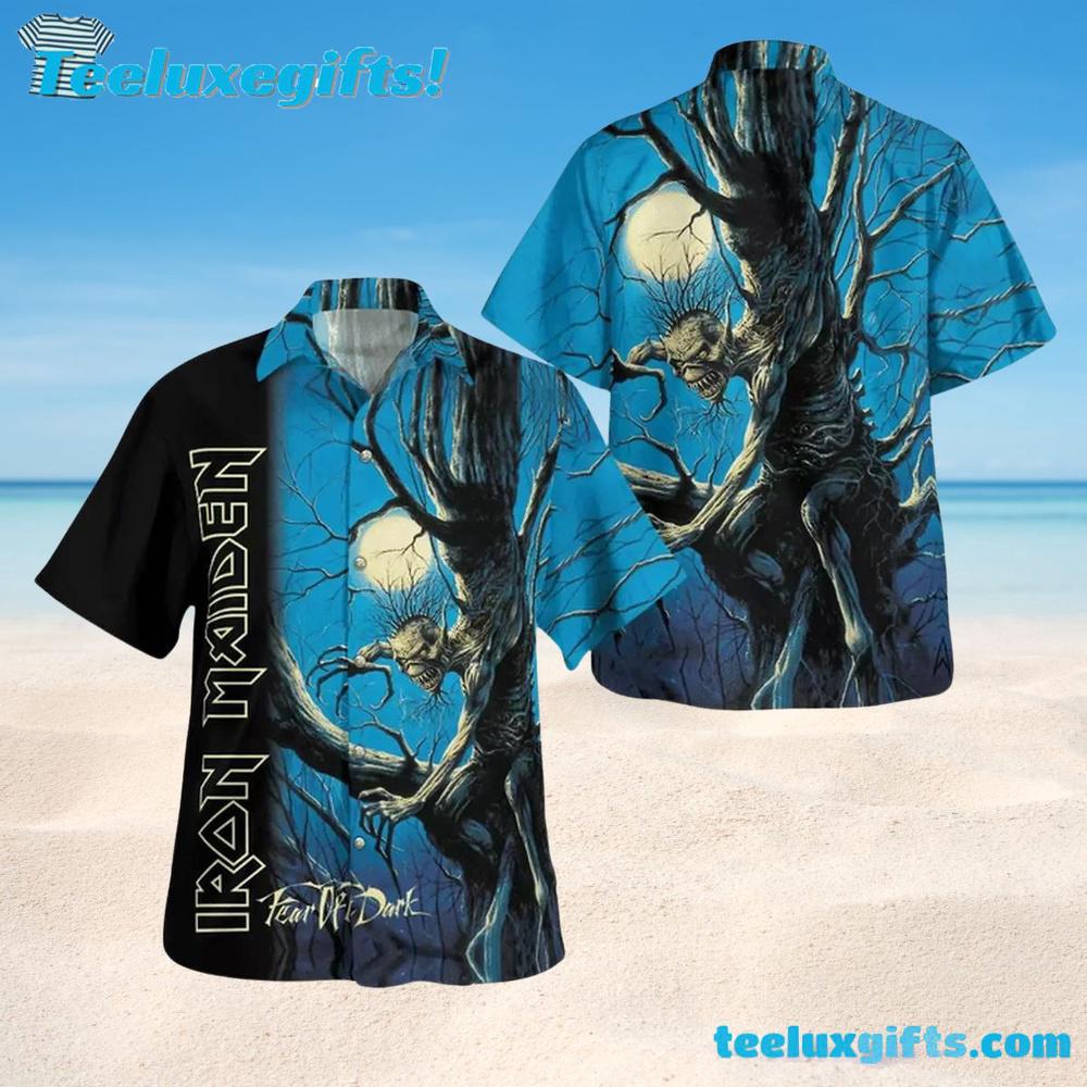 Iron Maiden Fear Of Dark Summer Aloha Hawaiian Shirt