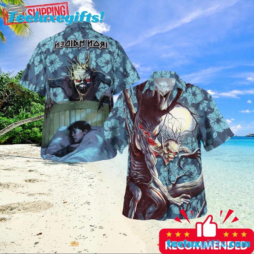 Iron Maiden Fear Of The Dark 1992 Summer Aloha Hawaiian Shirt