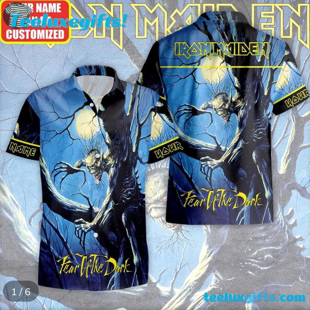 Iron Maiden Fear of the Dark Nightstalker Summer Aloha Hawaiian Shirt