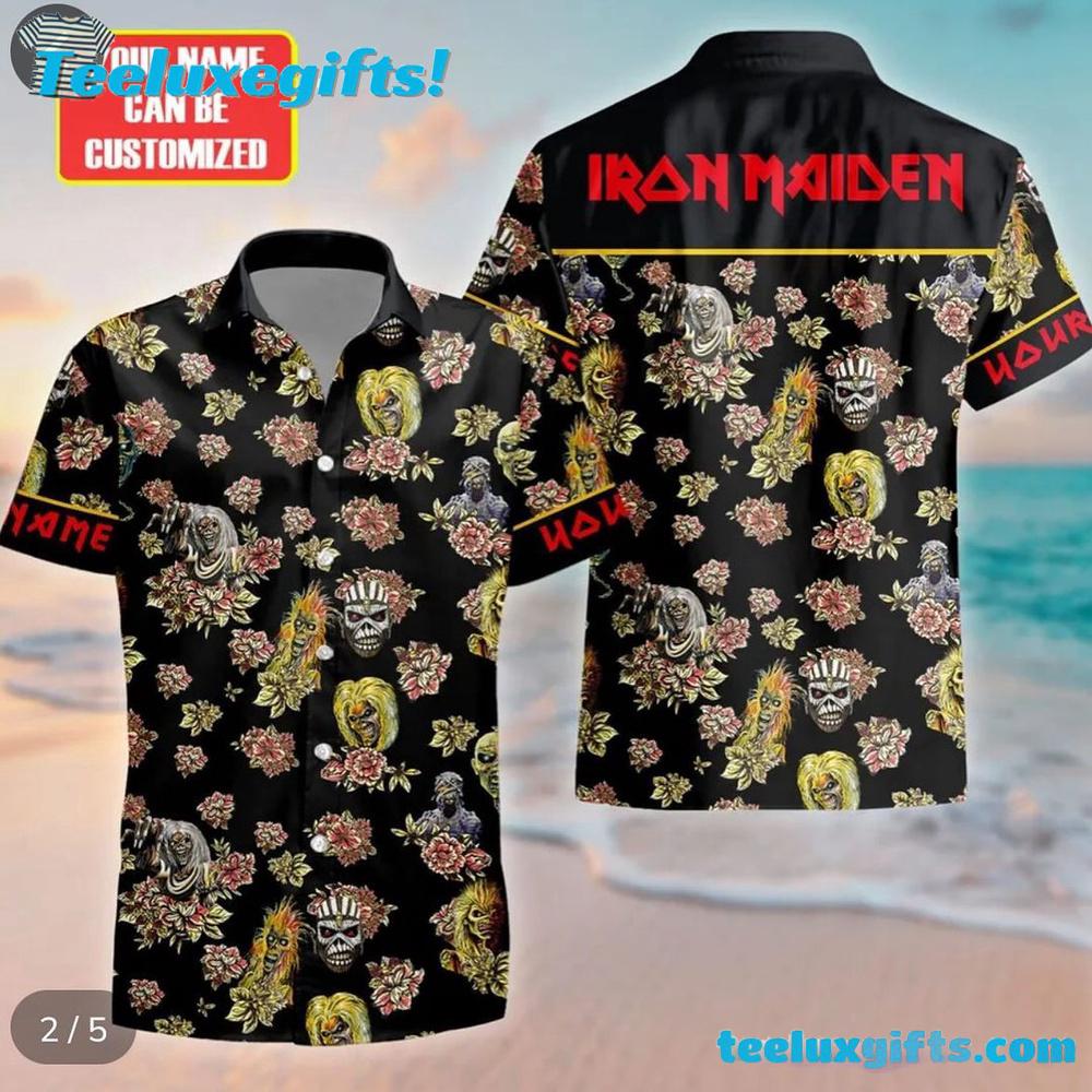Iron Maiden Floral Skull Fusion Summer Aloha Hawaiian Shirt