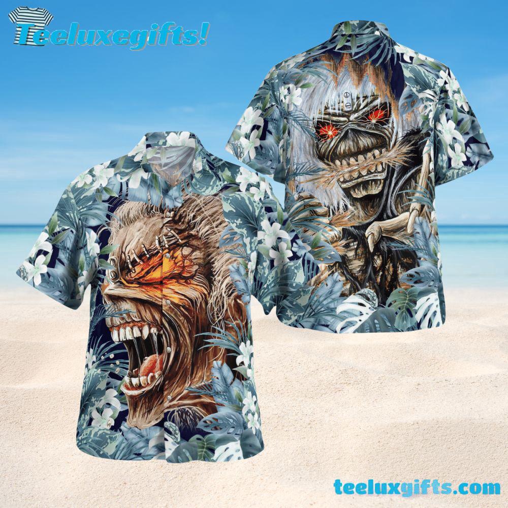 Iron Maiden Heavy Mental Tropical Summer Aloha Hawaiian Shirt