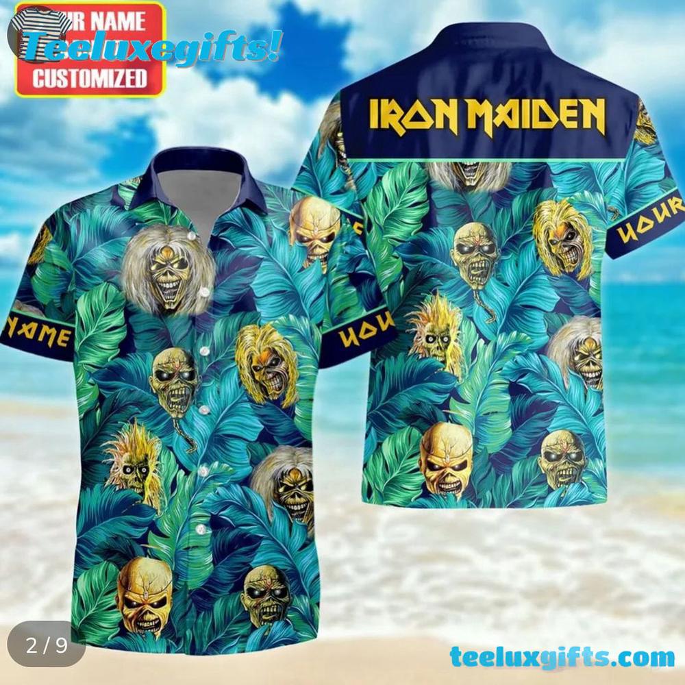 Iron Maiden Jungle Skulls Epic Summer Aloha Hawaiian Shirt