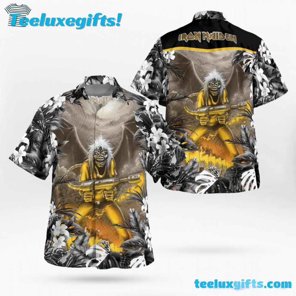 Iron Maiden Love Is Like A Hurricane Summer Aloha Hawaiian Shirt