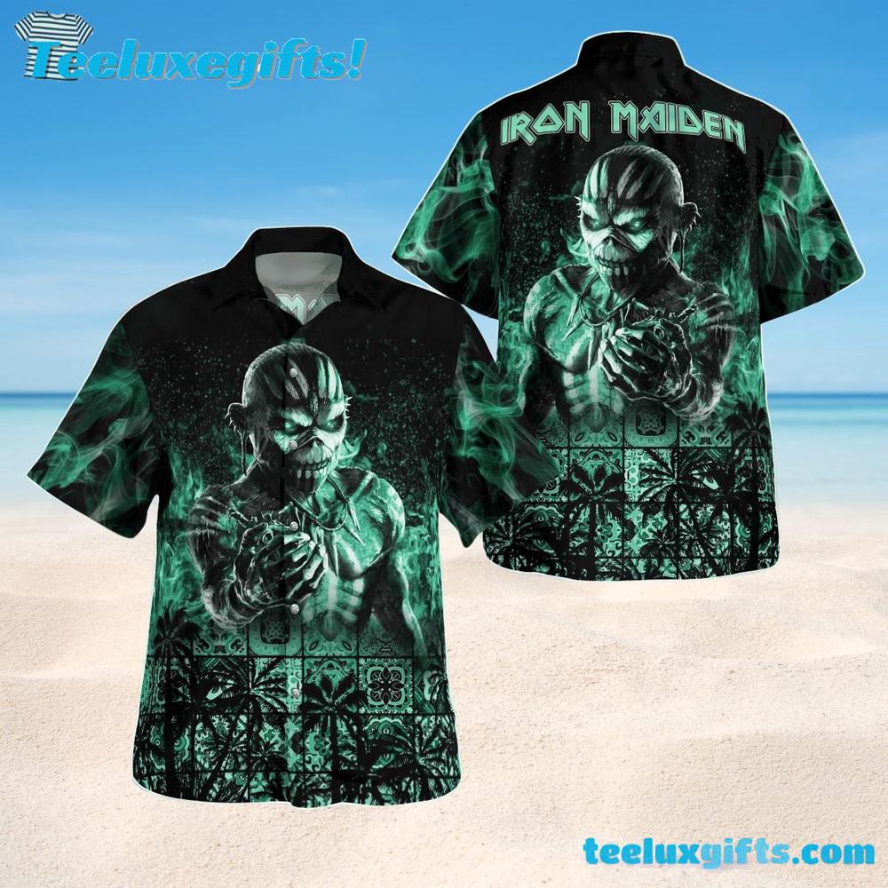 Iron Maiden Native American Tribal Summer Aloha Hawaiian Shirt