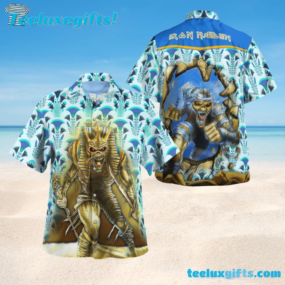 Iron Maiden Powerslave 1984 Breakthrough Summer Aloha Hawaiian Shirt
