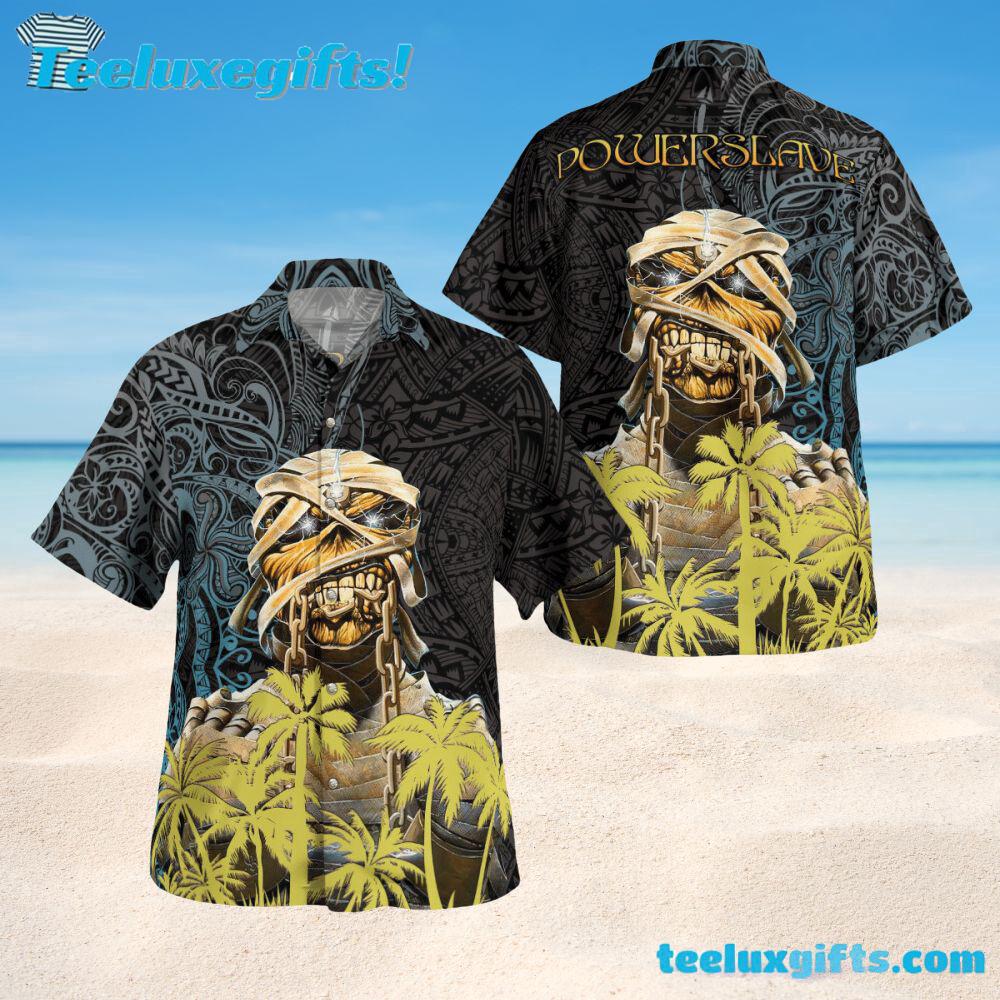 Iron Maiden Powerslave 1984 Summer Aloha Hawaiian Shirt