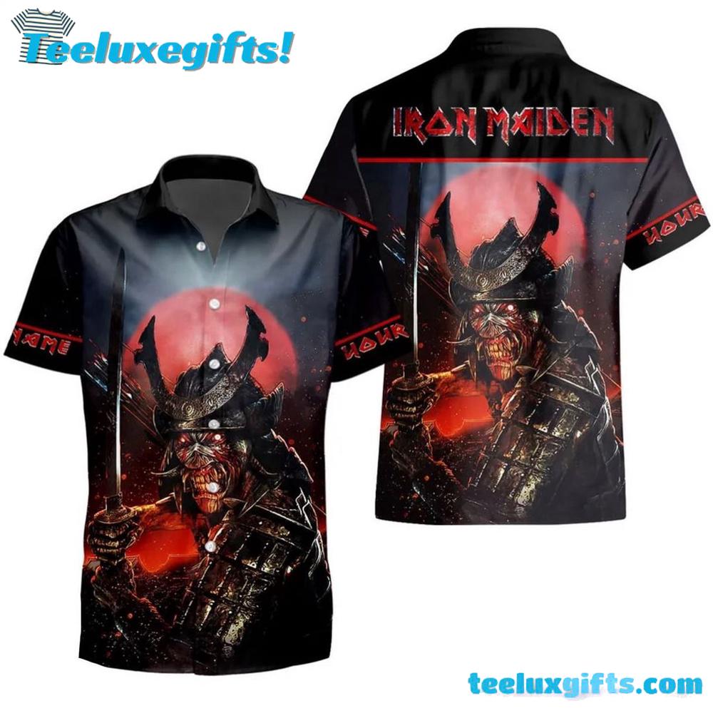 Iron Maiden Samurai Warrior Senjutsu Summer Aloha Hawaiian Shirt