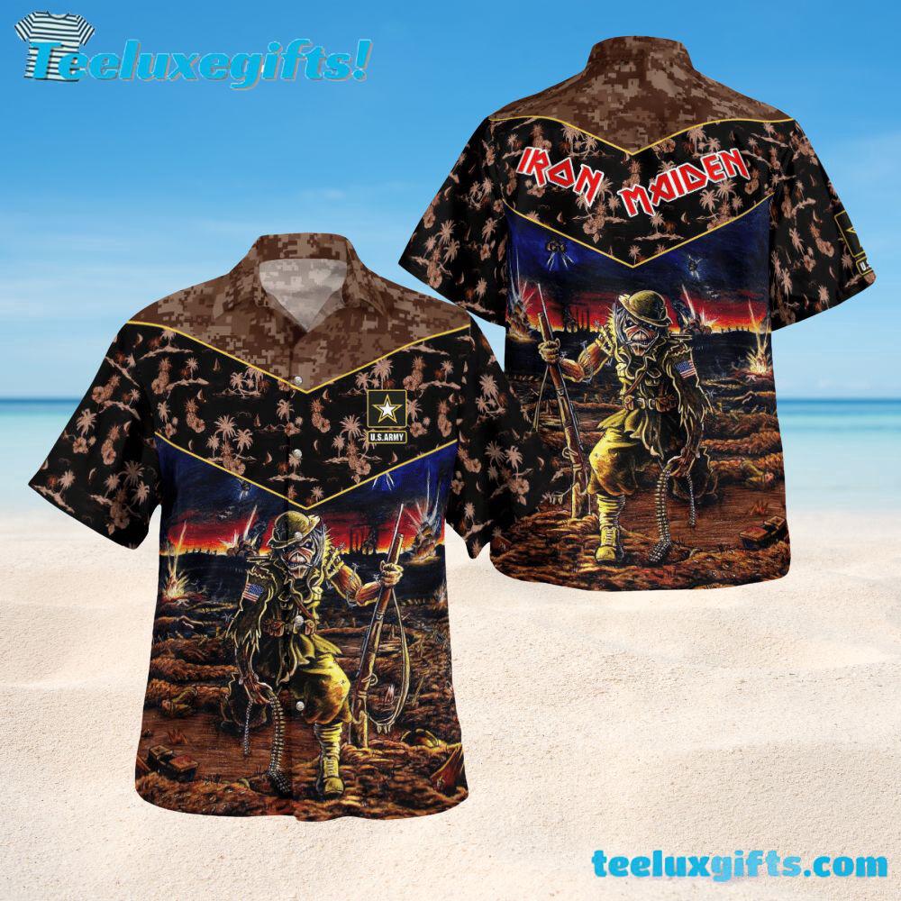 Iron Maiden Soldier of War Summer Aloha Hawaiian Shirt