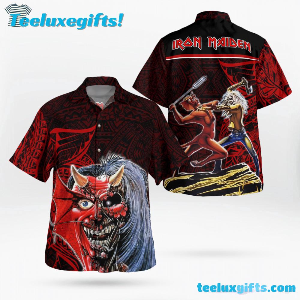 Iron Maiden The Number Of The Beast Tribal Summer Aloha Hawaiian Shirt