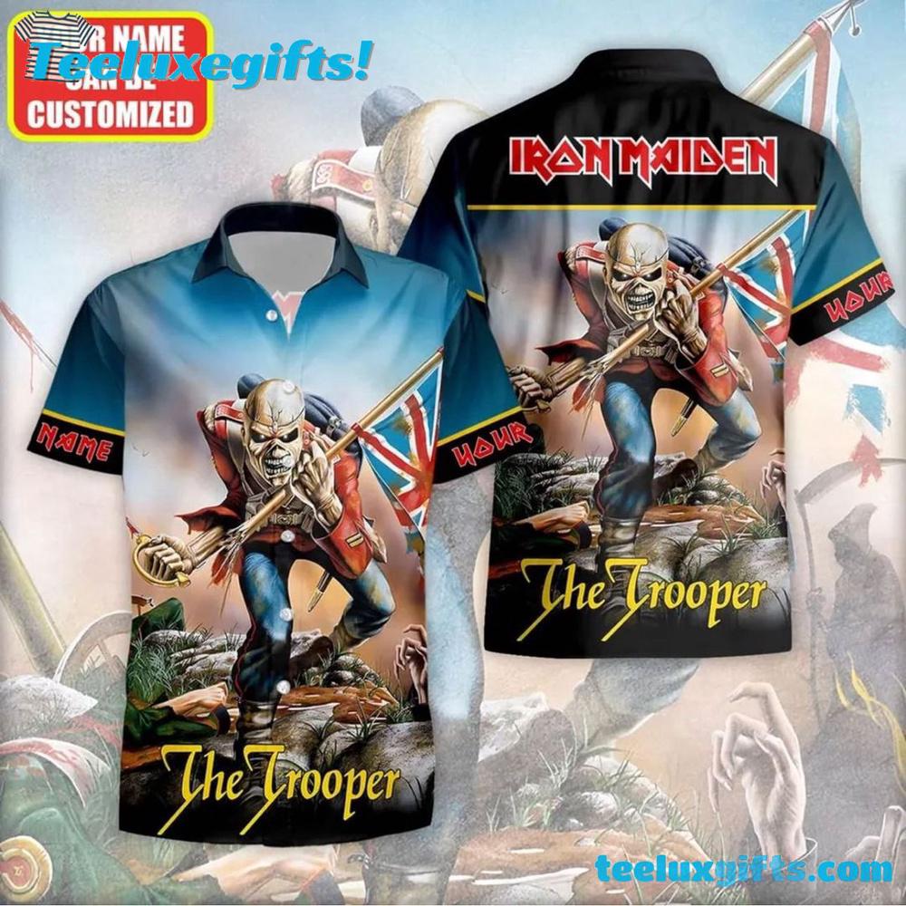 Iron Maiden The Trooper Battle Cry Custom Summer Aloha Hawaiian Shirt