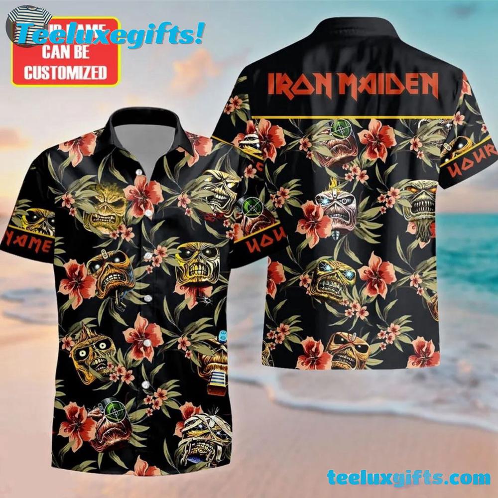 Iron Maiden Tropical Legacy Skull Summer Aloha Hawaiian Shirt