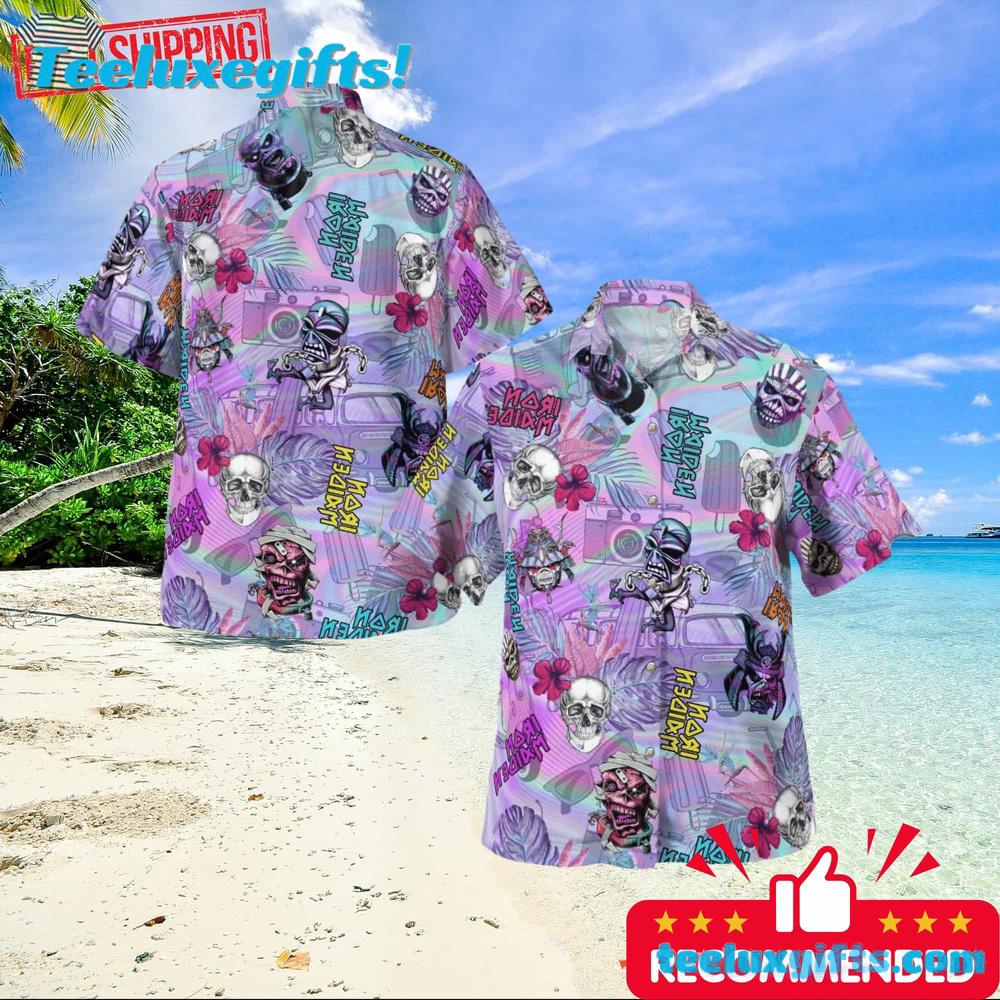 Iron Maiden Tropical Skulls Summer Aloha Hawaiian Shirt