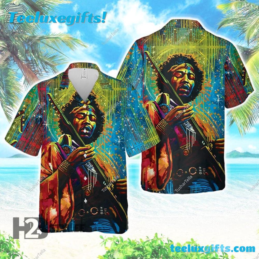 Jimi Hendrix Classic Rock Psychedelic Groove Summer Aloha Hawaiian Shirt