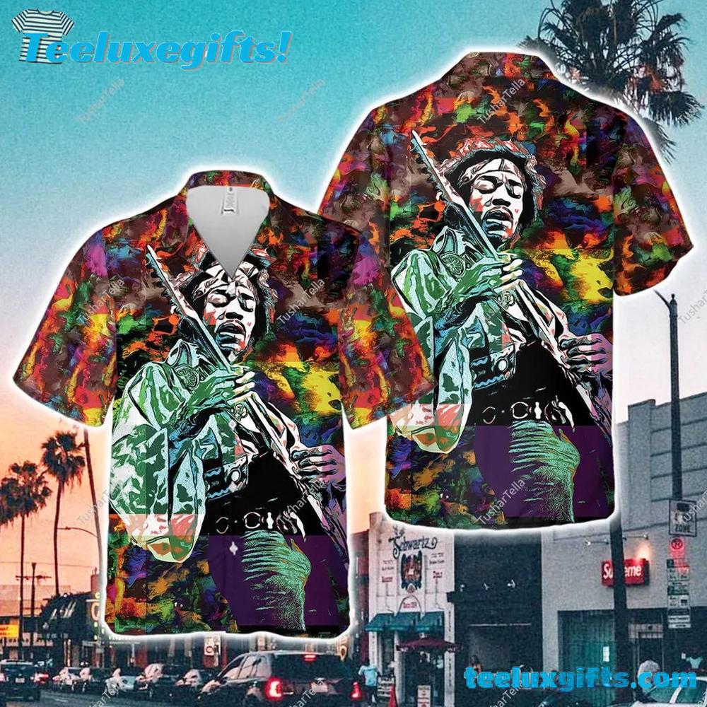 Jimi Hendrix Electric Guitar Summer Aloha Hawaiian Shirt