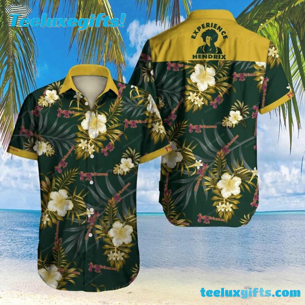 Jimi Hendrix Experience Printed Summer Aloha Hawaiian Shirt