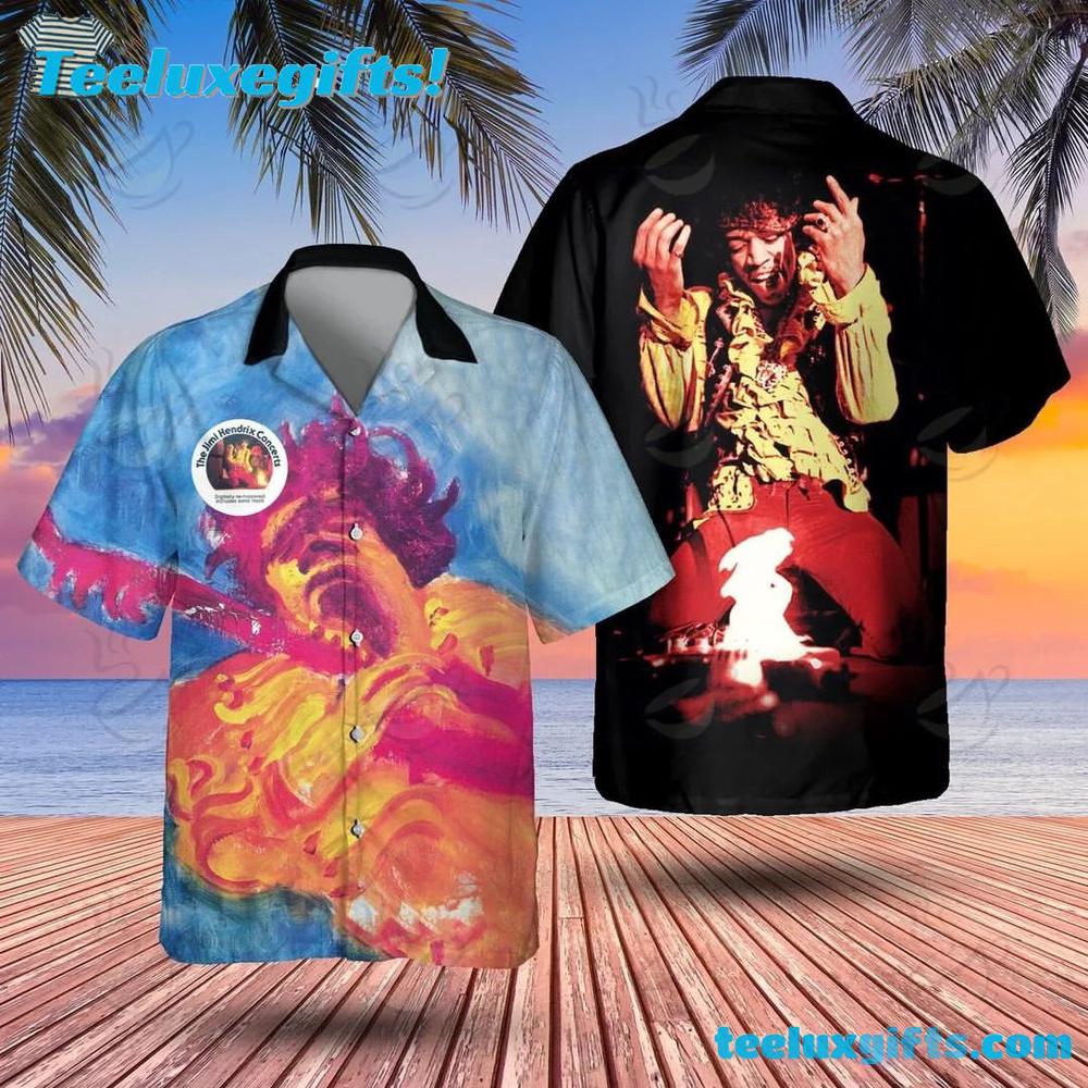 Jimi Hendrix Fire and Passion Summer Aloha Hawaiian Shirt