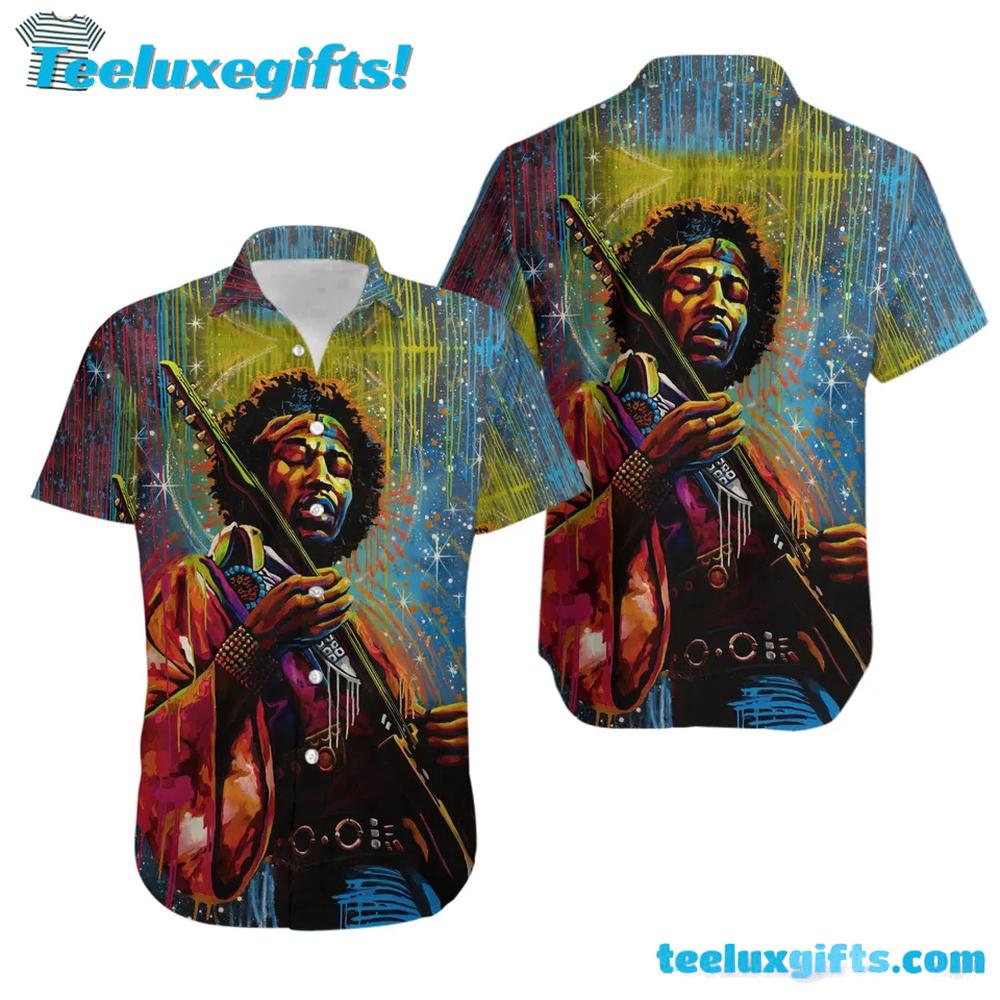 Jimi Hendrix Galaxy Art Summer Aloha Hawaiian Shirt