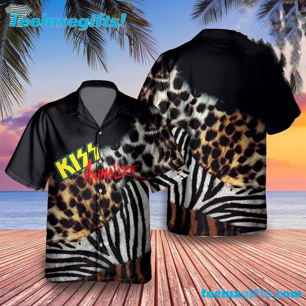 Kiss Animalize Album Cover Summer Aloha Hawaiian Shirt