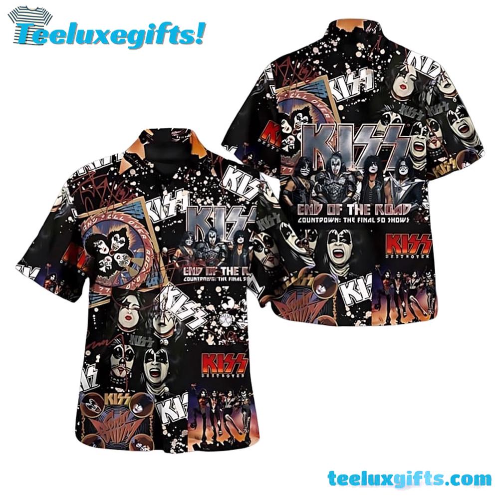 Kiss Band End Of The Road Countdown The Final 50 Shows Summer Aloha Hawaiian Shirt