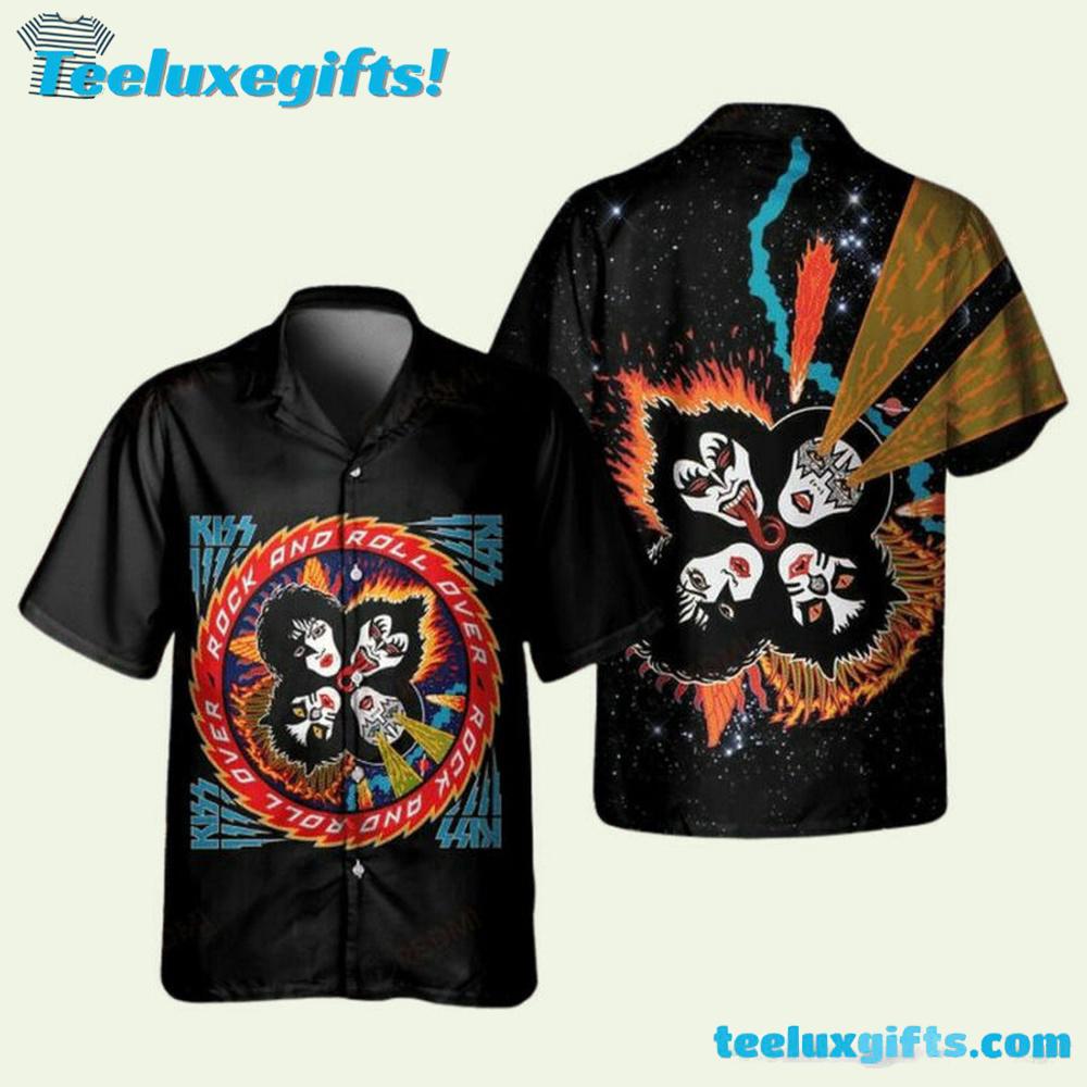 Kiss Rock And Roll Over 1976 Album Summer Aloha Hawaiian Shirt