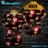 KISS Tropical Hibiscus Hard Rock Summer Aloha Hawaiian Shirt
