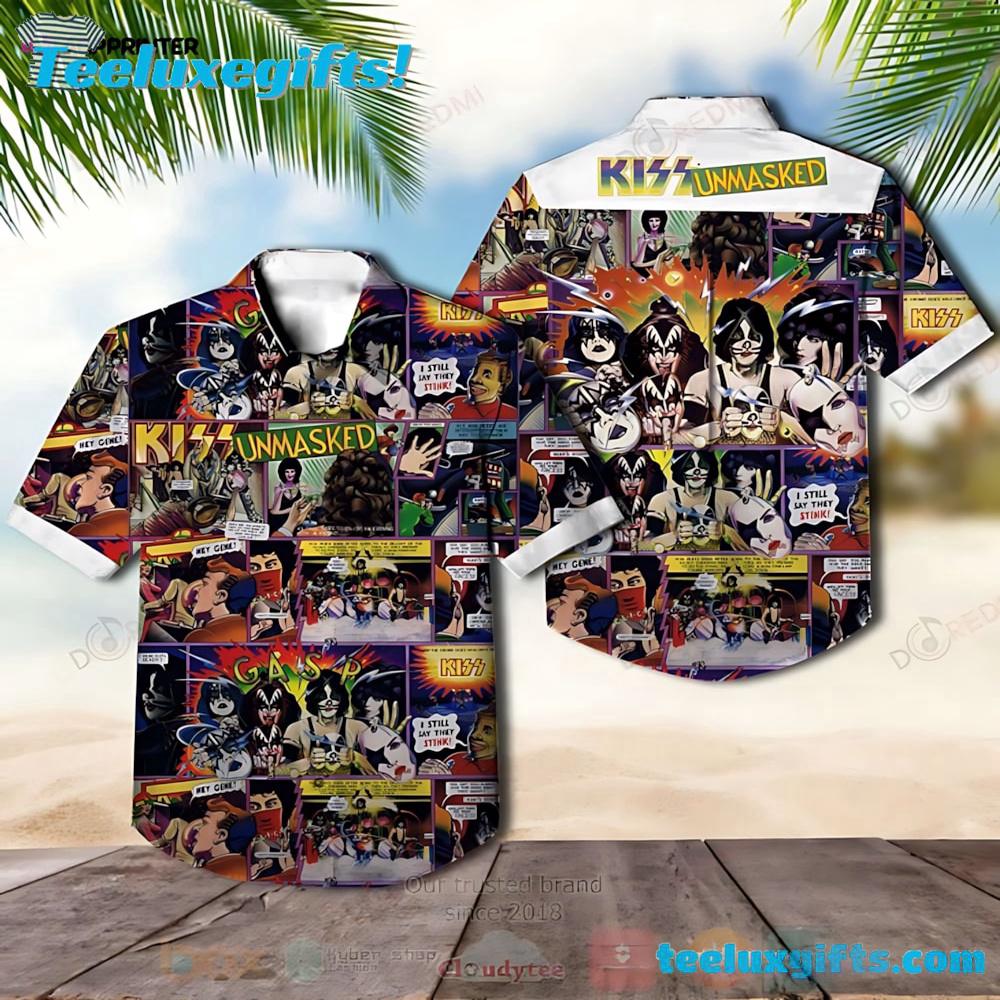 Kiss Unmasked Album Summer Aloha Hawaiian Shirt