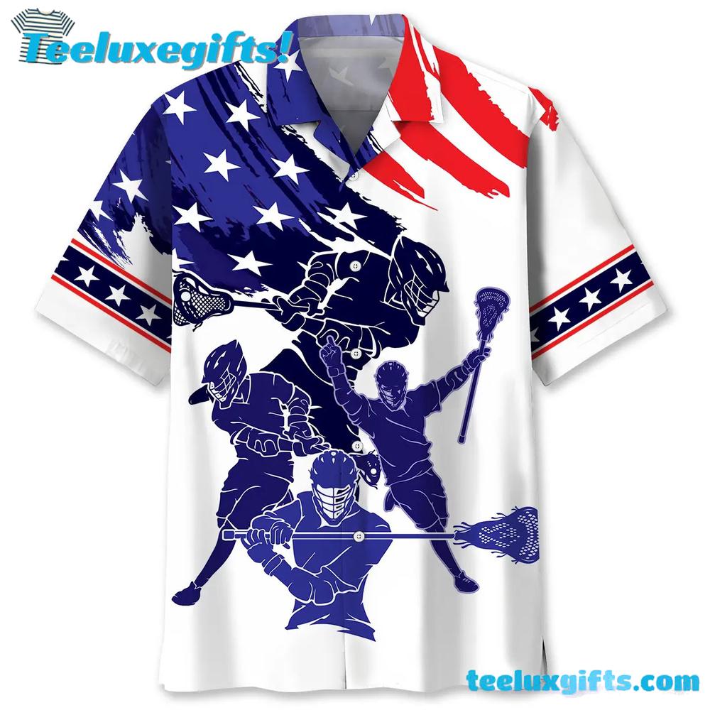 Lacrosse Blue Hawaiian Shirt
