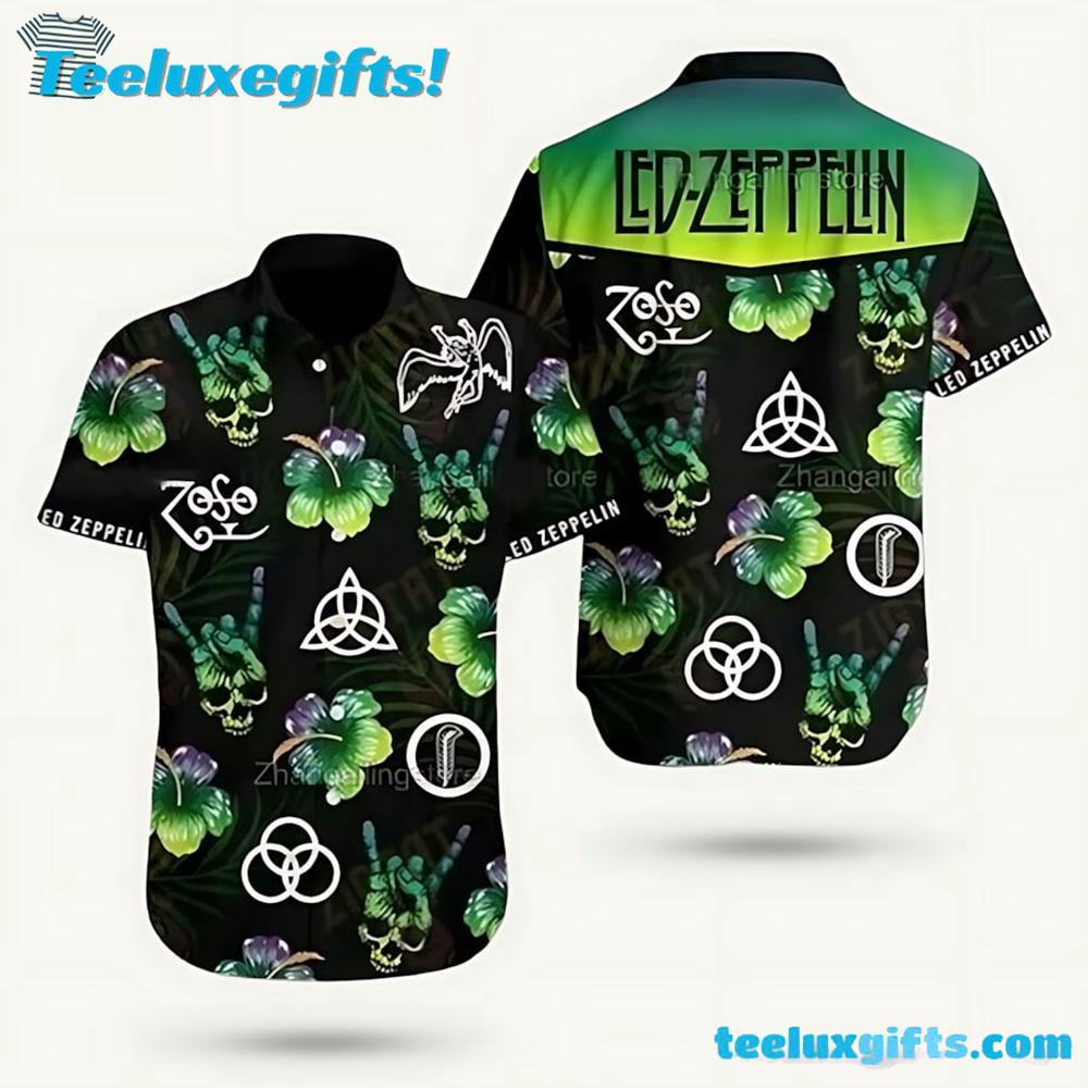 Led Zeppelin Band Skull Summer Aloha Hawaiian Shirt